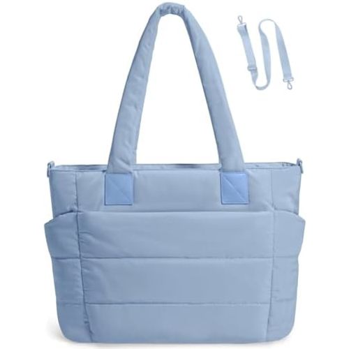 Tote Bag for Women Puffer Tote Bag Large Nurse Bags Shoulder Handbag with Zipper for Work Travel