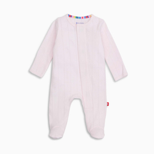 Magnetic Me Pointelle Organic Cotton Footie - Pink, Newborn
