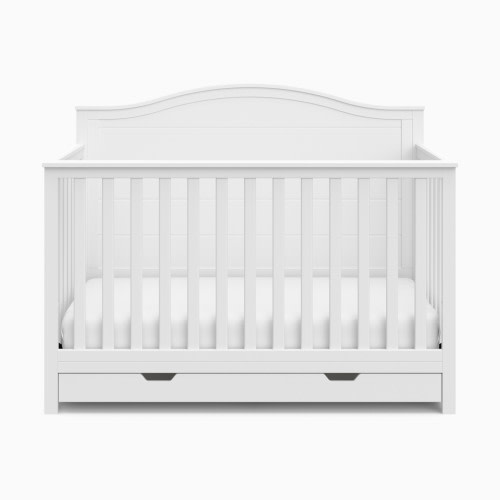 Storkcraft Moss 4-in-1 Convertible Crib with Drawer - White