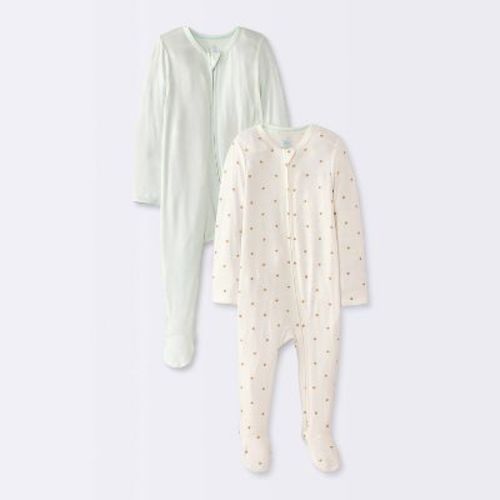 Baby 2pk Stars Soft Blend Sleep N' Play - Cloud Island™ Green 0-3M