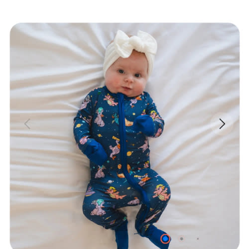 FancyPrince Cartoon Dragon Flying Baby Bamboo Zipper Romper Pajamas