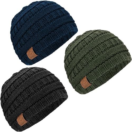 3-Pack Baby Beanies, Baby Hats - Newborn Hats, Baby Boy Hats, Baby Girl Hats, Newborn Beanie, Baby Winter Hat, Baby Hat, Baby Beanie for Boys and Girls, Infant, Toddler Beanie(Urban, S)