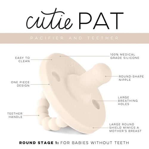 Ryan & Rose Cutie PAT Pacifier Teether (Stage 1, Ivory)