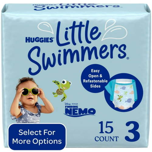 Huggies Little Swimmers Disposable Swim Diapers, Size 3 (16-26 lbs), 15 Ct (Select for More)