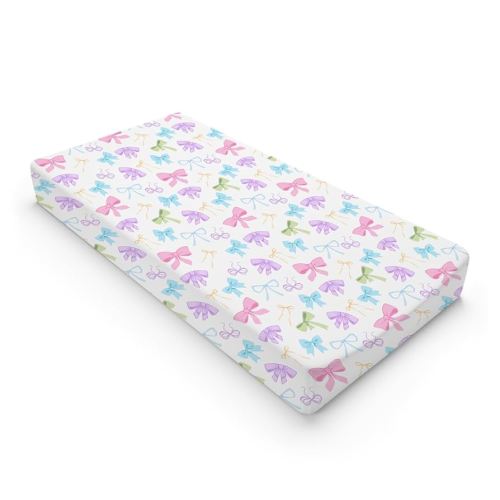 Spring Pastel Bows Baby Changing Pad Covers for Boys Girls 32''x16'' Easter Bows Unisex Fitted Diaper Changing Pad Table Mats Colorful Bows Comfort Soft Breathable Nursery Cradle & Bassinet Sheets