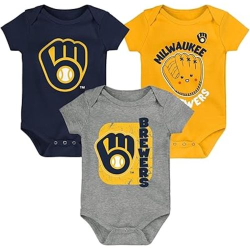 Outerstuff MLB Newborn & Infants 0-24 Months Change Up 3 Piece Onesie Creeper Romper Set