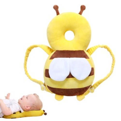 MaeBabies Baby Walker Head Protector,Safety Cushion Backpack with Adjustable Fastening Straps, Wear a Safety Cushion for MaeBabies and Walking Protection, for 4-24 Months(Yellow bees)