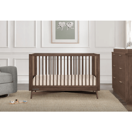 Dylan 4-in-1 Convertible Crib - Teakwood Finish - Toddler Rail Conversion Kit Sold Separately