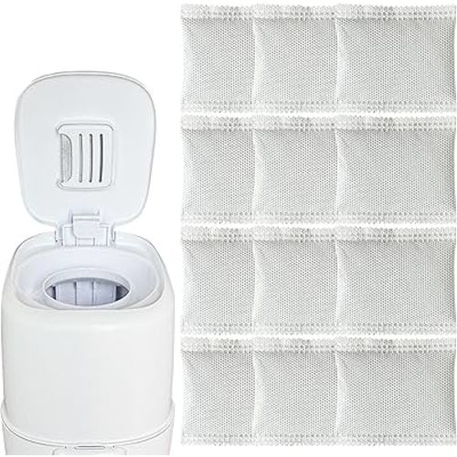 12 Pack Odor Removing Refills for Playtex Diaper Genie Complete and Expressions Pail, Diaper Pail Odor Absorber Carbon Filter Refills for Diaper Genie Systems