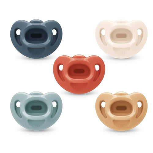NUK Timeless Comfy Pacifier | 100% Silicone, One-Piece Design | BPA-Free, Gentle on Baby’s Skin | 5-Pack, for 0-6M