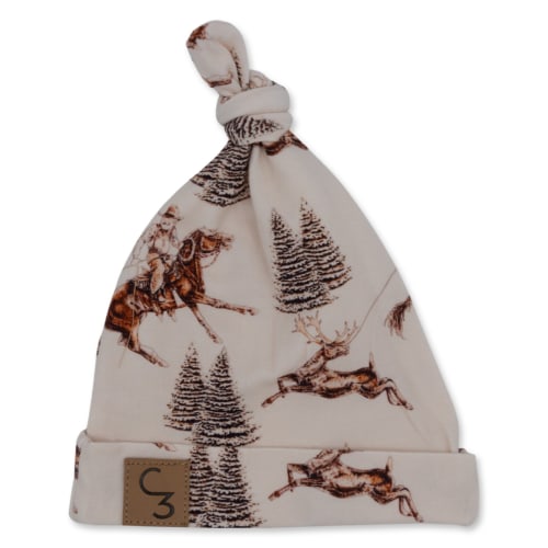Vintage Beige Cowboy Christmas Newborn Baby Hat