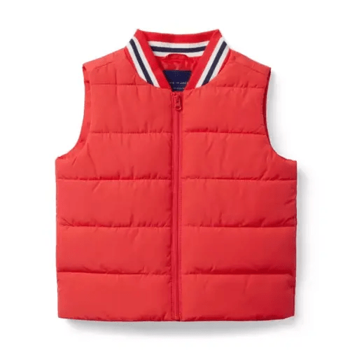 Boy Bright Red The Varsity Puffer Vest by Janie and Jack