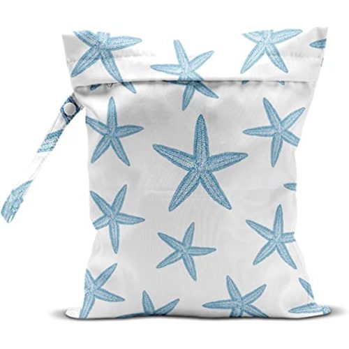 zcyxuuw Wet Bag, Wet Dry Bag, Wet Bag for Swimsuit, Travel, Beach, Pool, Diapers, Dirty Yoga Gym Clothes, Makeup Bag, Beach Wedding Supplies, Waterproof Reusable Shell Pearl Starfish Whale