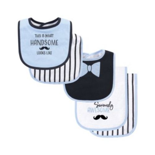 Infant Boy Cotton Terry Bib and Burp Cloth Set 5pk