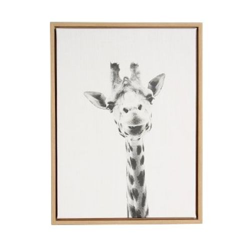 24" x 18" Giraffe Framed Canvas Art - Uniek
