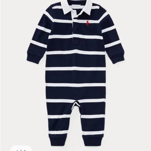 Baby Boys' Striped Cotton Rugby Coverall | Ralph Lauren