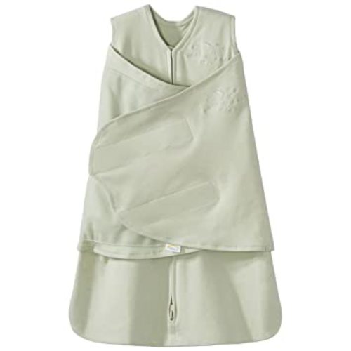 HALO 100% Cotton Sleepsack Swaddle, 3-Way Adjustable Wearable Blanket, TOG 1.5, Sage, Newborn, 0-3 Months