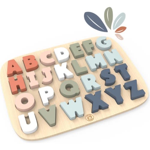 Speedy Monkey Wooden Alphabet Puzzle, Multi Color