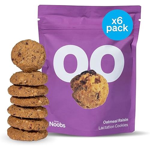 Lactation Cookies for Breastfeeding by LoveNoobs™, 6x 3.5oz, Lactation Snacks Help for Milk Supply Increase, Breastfeeding Essentials, Lactation Support for Breast Feeding, Cranberry