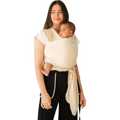 Moby Baby Wrap Carrier Classic for Newborns to Toddlers (8-33lbs), Infant Sling Carrier, Lightweight & Hands Free Design, Adjustable for All Body Types (Sand Dollar)