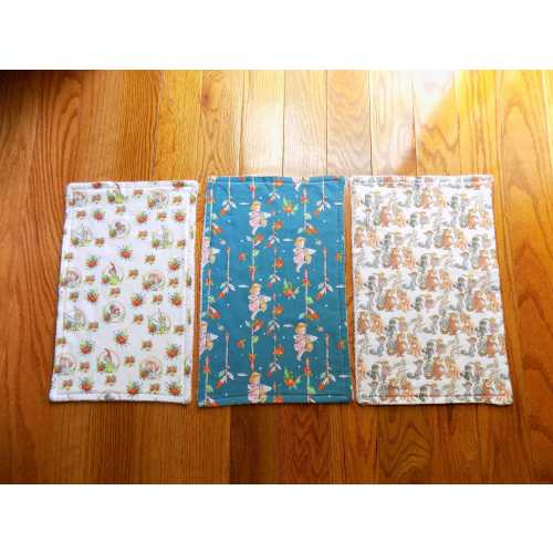 Set of 3 Peter Pan Burp Cloths