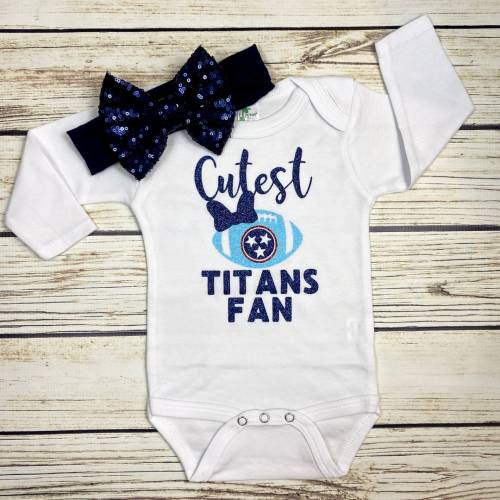 Cutest Titans Fan Football Bodysuit Outfit For Baby Girl