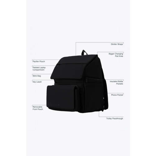 BÉIS 'The Ultimate Diaper Backpack' in Black - Best Backpack Diaper Bag in Black or Olive