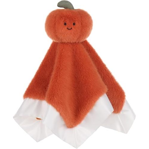 Apricot Lamb Delicious Pumpkin Blanket Soft Loveys for Babies, Security Blanket for Baby Boy and Girl, Infant and Toddlers 13.8x13.8 Inches