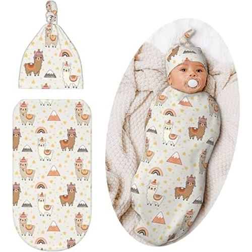 Llama Swaddle Blanket for Baby, Soft Sleeping Bag, Swaddling Sack for Newborn Unisex Llama Baby Items Stuff