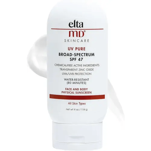 EltaMD UV Pure Face and Body Sunscreen, Mineral Sunscreen for Kids and Adults, Water Resistant Up to 80 Minutes, 4.0 oz Tube