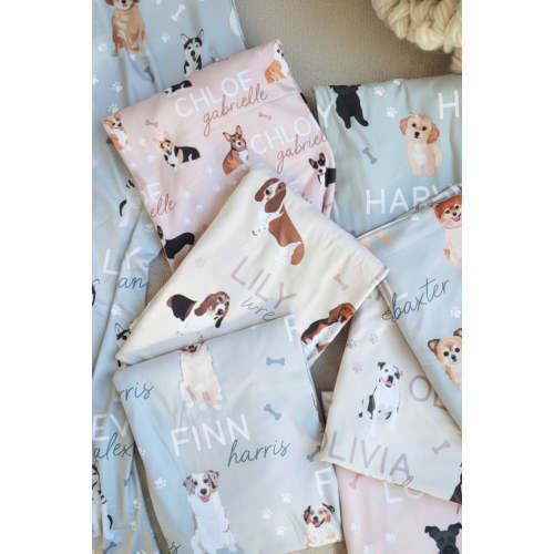 Personalized Baby Name Swaddle Blanket | Dog Breeds