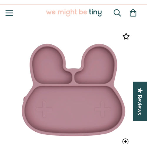 Bunny Stickie® Plate - Dusty Rose & Sage