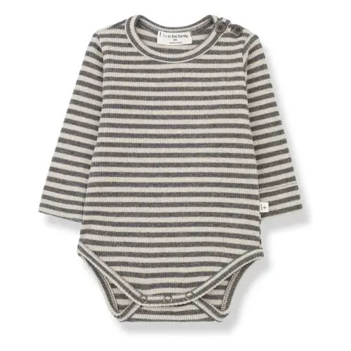 1+ in the family - Striped Adam bodysuit - Ecru | Smallable