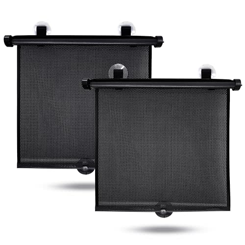 EcoNour Car Window Shades for Baby (2 Pack) - Upgraded | Shades for Side Window | Comes with Enhanced Suction Cups & Large Clips for Durability | Baby Car Accessories (15" x 17")