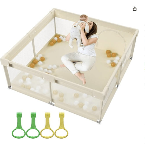 Beige Baby Playpen, 59x59