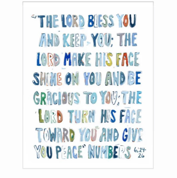 Numbers 6: 24-26 BLUES on paper