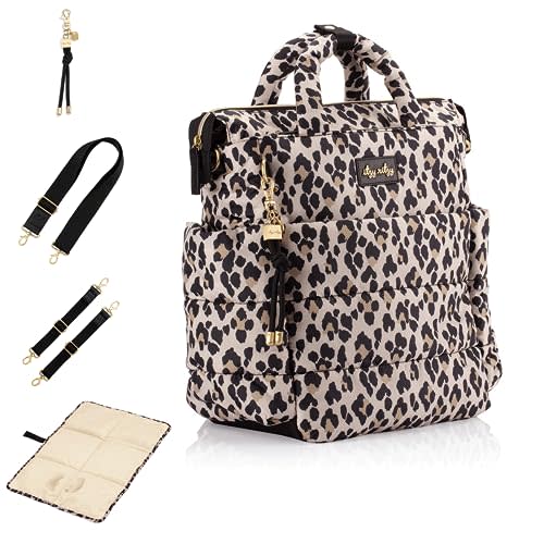 Itzy Ritzy Dream Convertible Diaper Bag Tote Backpack - Baby Diaper Bag with 14 Pockets, Changing Pad & More (Leopard)