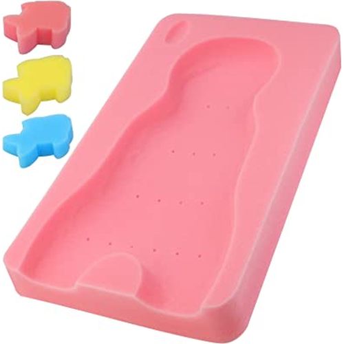 Baby Bath Cushion - Infant Bath Mat with Foam, Odor Free (Pink)