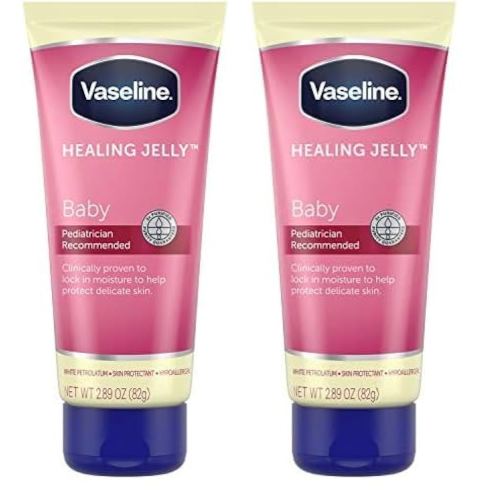 Vaseline Healing Jelly Petroleum Jelly For Diaper Rash Moisturizer For Baby Hypoallergenic Skin Protectant 2.89 oz (Pack of 2)