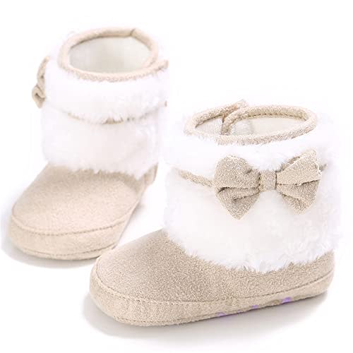 E-FAK Baby Boy Girl Boots Newborn Shoes Winter Snow Bowknot Anti-Slip Soft Sole Warm Infant Toddler Prewalker Booties