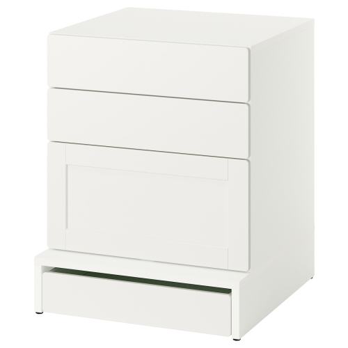 SMÅSTAD / UPPFÖRA 3-drawer chest - white white/with frame 23 5/8x25 5/8x29 7/8 "