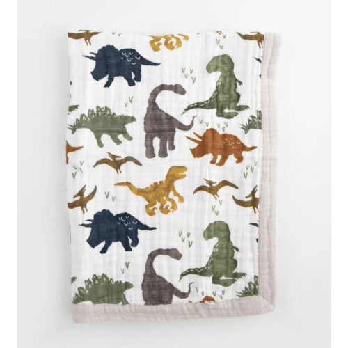 Little Unicorn Cotton Muslin Baby Quilt | Dino Friends