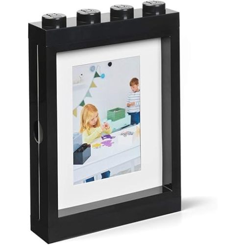 Room Copenhagen Lego Picture Frame - Stackable, Tabletop or Wall Display Photo Frame, Fits 5 x 7 in Photos, Black