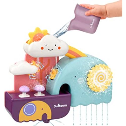 Baby Bath Toys, Fun Simple Physics Educational Bathtub Water Toy, Bath Time Fun Splash Toys for 1, 2, 3+ Year Old Boys Girls Toddlers, Safe Colorful Skin Friendly Waterwheel Bathing Toy