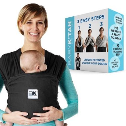 Baby K'tan Pre-Wrapped Ready To Wear Baby Carrier: Black Breeze Small