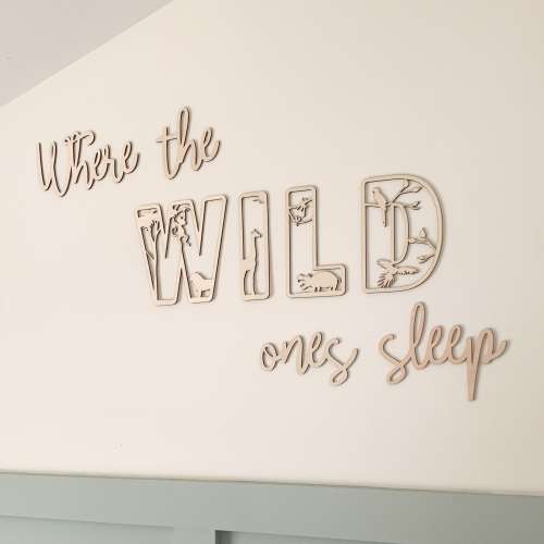 Where the wild ones sleep Sign, playroom sign, safari nursery, Wall Lettering, Nursery quote, Wooden Nursery Sign, Nursery/Playroom Decor,