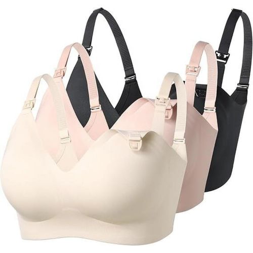 Momcozy Nursing Bras for Breastfeeding, Seamless Ultra Comfort Maternity Bra, Natural Shape, Pregnancy Sleep Bralette