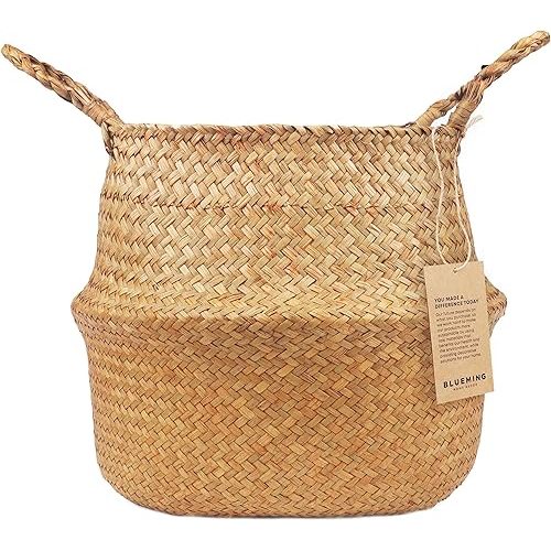 Plant Basket – Large Woven Indoor Planter Baskets for Artificial Olive Tree Pot, 9-10 Inch Wicker Baskets for Faux Plants (Original, Large)