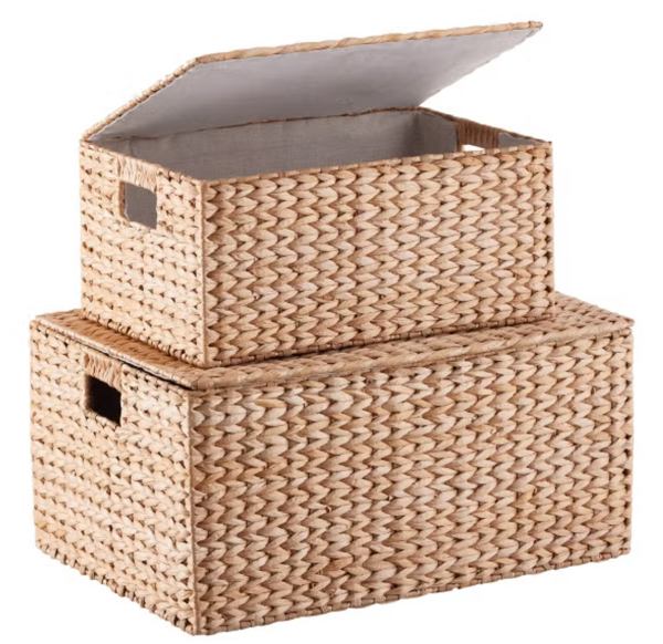 The Container Store Artisan Rush Hinged-Lid Box | The Container Store