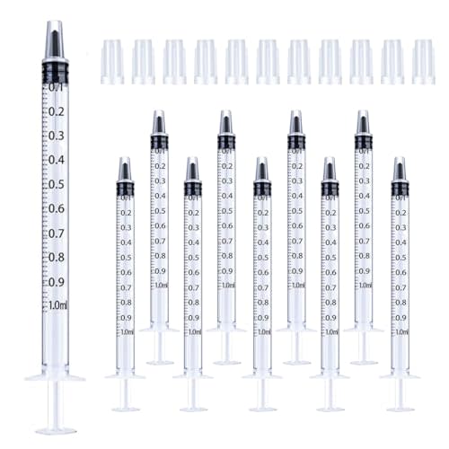 50Pcs 1ml Syringes with Caps Oral Dispenser Individually Sterile Warpped for Medicine Dropper, Colostrum Collect Feeding Pets, Measuring Liquids, Scientific Labs, Plant Watering